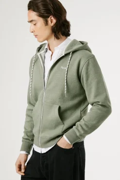 Pepe Jeans Sweatshirts-Moletom com Sweatshirt e zíper verde