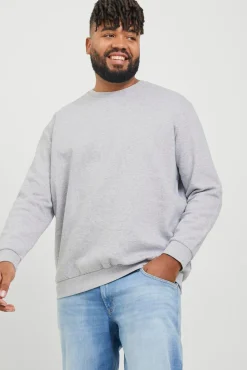 Jack & Jones PLUS Sweatshirts-Moletom Plus Sweatshirt regular fit cinzento