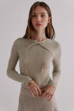 Hoss Intropia T-Shirts-Nabila. Top com detalhe de nó Verde