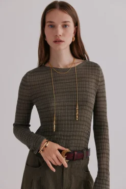 Hoss Intropia T-Shirts-Nadine. Riscas estampado listrada Verde