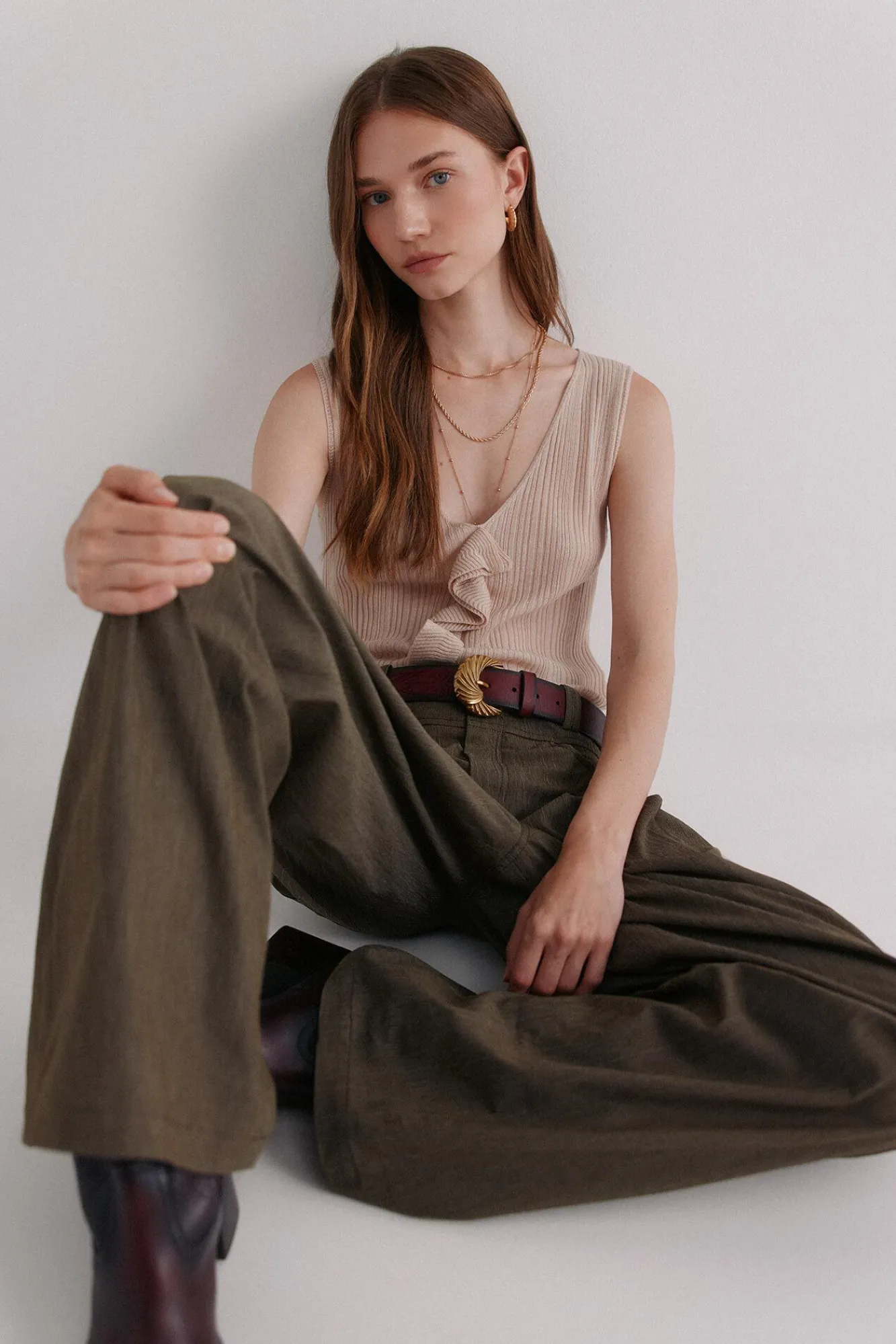 Hoss Intropia T-Shirts-Nahia. Top com folho Beige