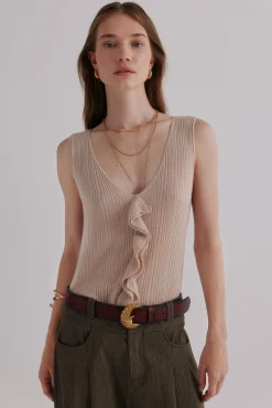 Hoss Intropia T-Shirts-Nahia. Top com folho Beige