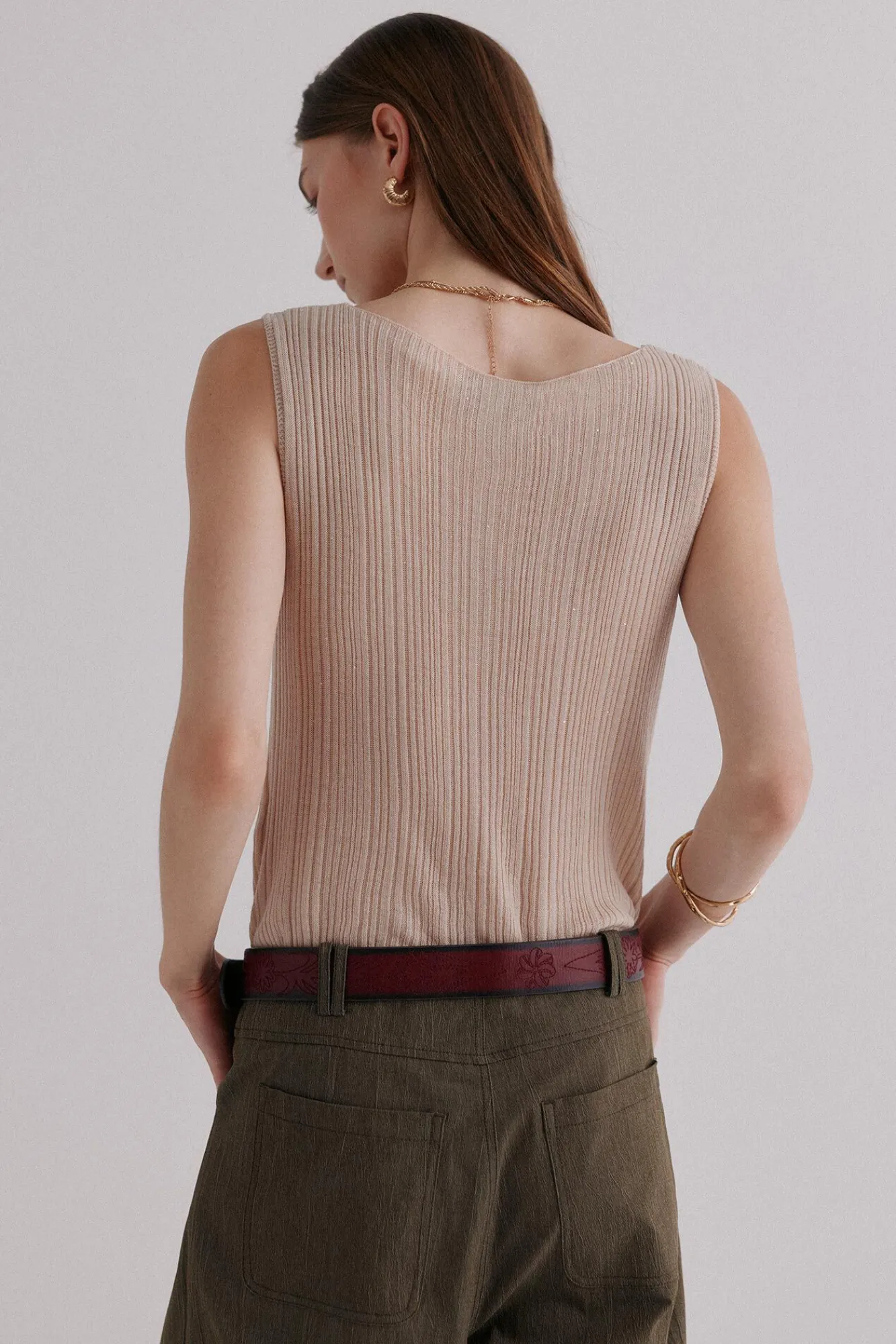 Hoss Intropia T-Shirts-Nahia. Top com folho Beige