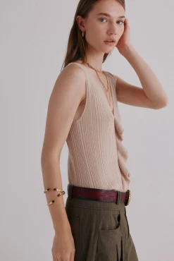 Hoss Intropia T-Shirts-Nahia. Top com folho Beige