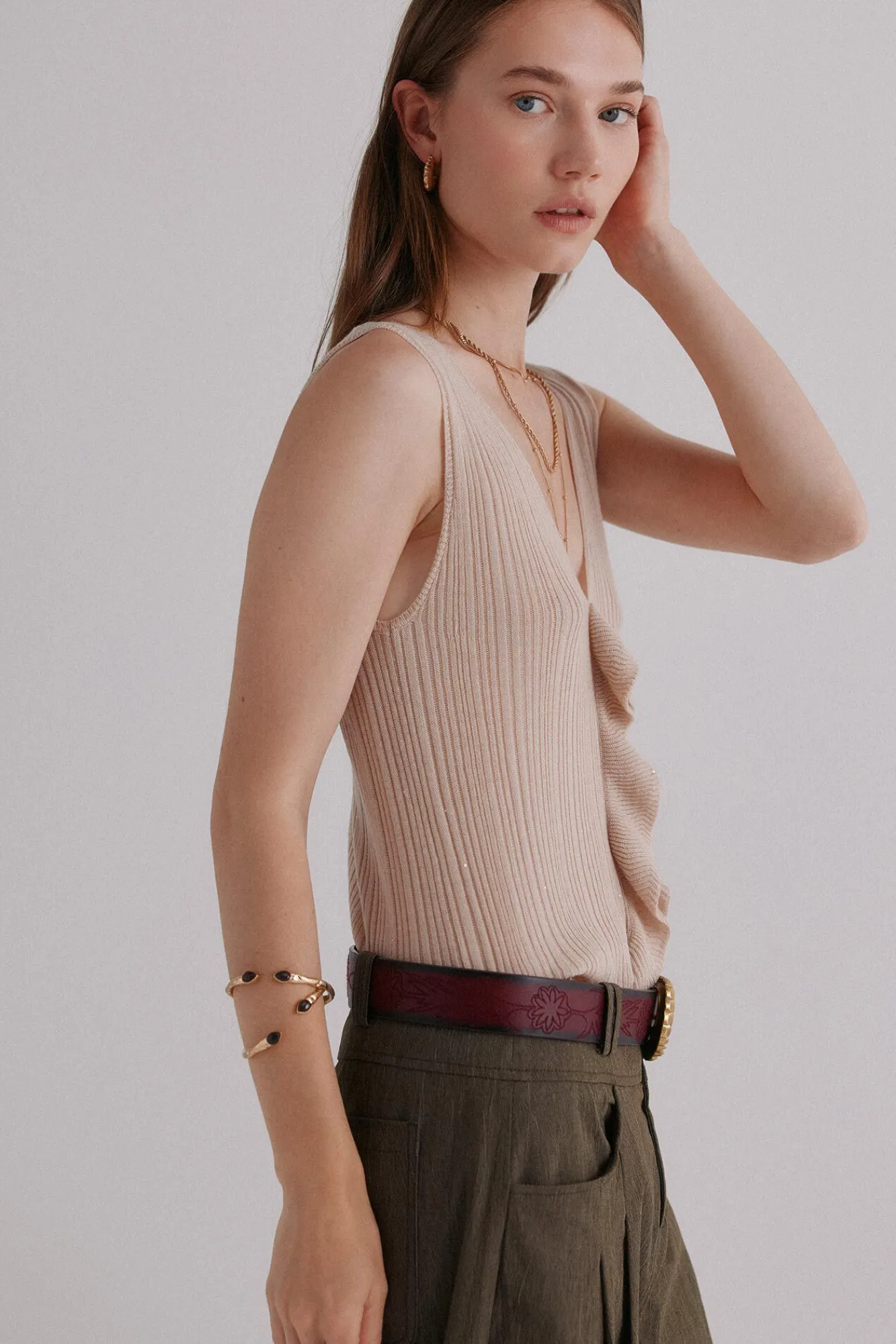 Hoss Intropia T-Shirts-Nahia. Top com folho Beige