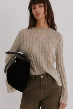 Hoss Intropia Malas-Neila. Bolsa de compras de veludo Castanho