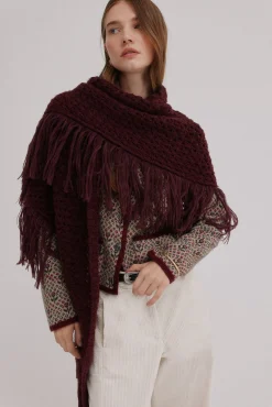 Hoss Intropia Sobretudos-Neves. Xale com franjas vazadas Granada