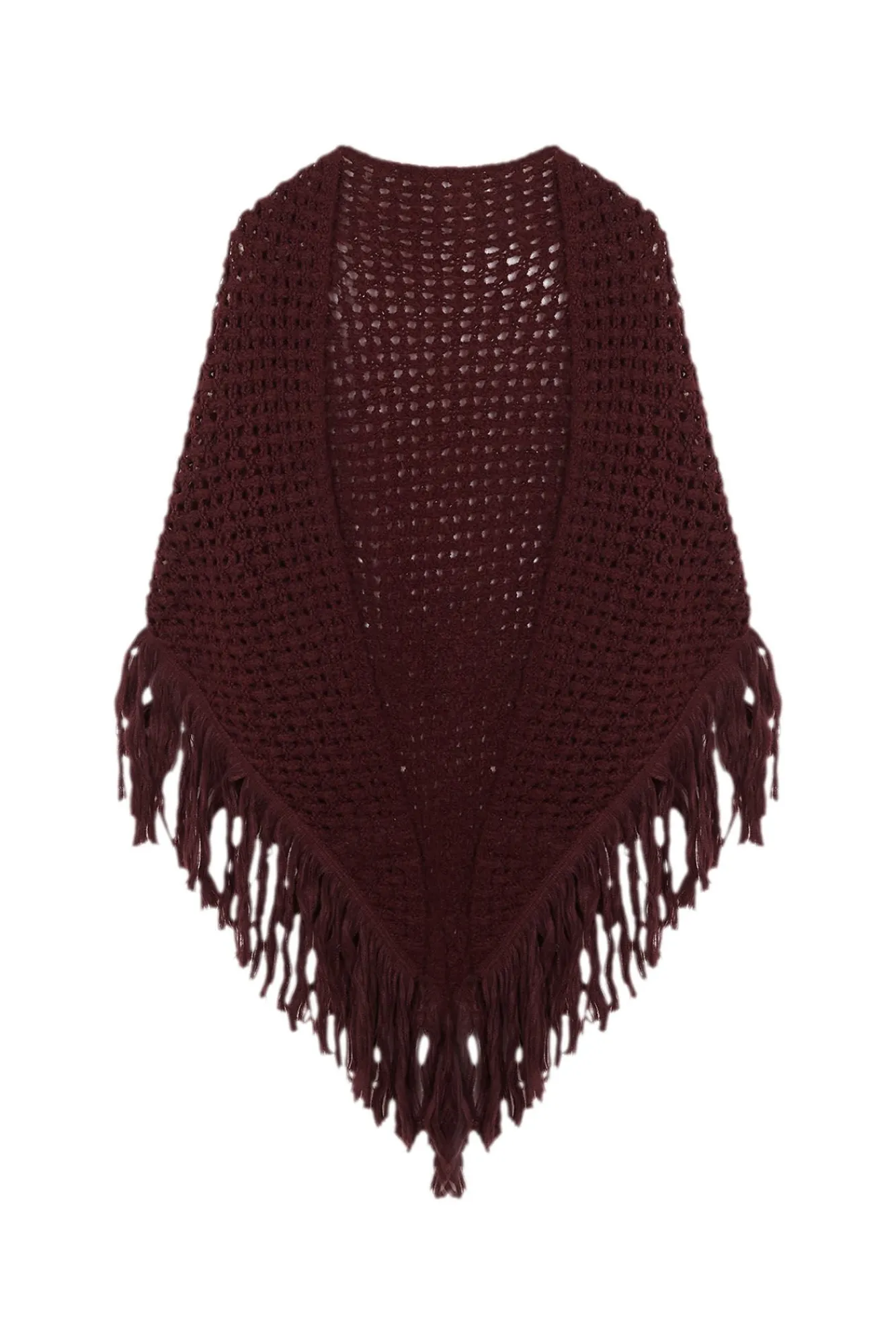 Hoss Intropia Sobretudos-Neves. Xale com franjas vazadas Granada