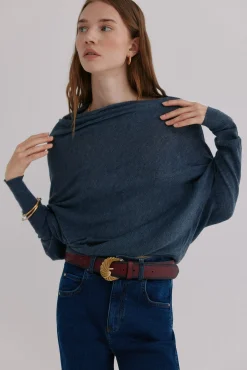 Hoss Intropia Camisolas-Nica. Camisola com decote assimétrico Azul