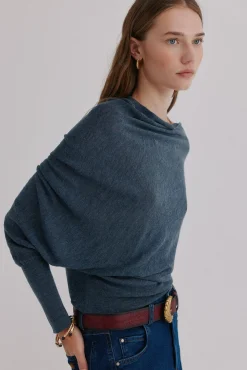 Hoss Intropia Camisolas-Nica. Camisola com decote assimétrico Azul