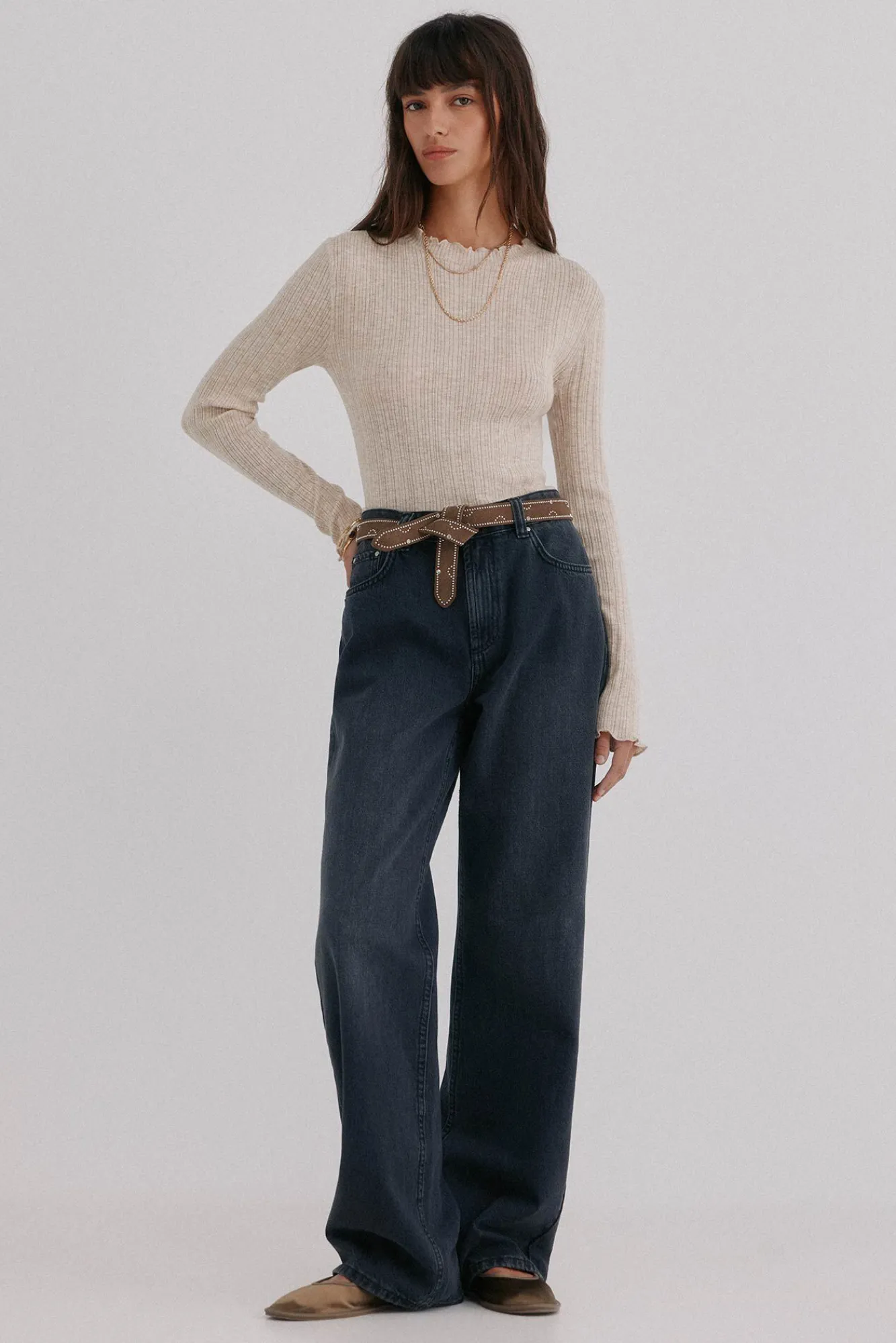 Hoss Intropia T-Shirts-Nidia. Top com detalhe de ondas Ecru