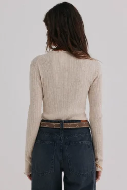 Hoss Intropia T-Shirts-Nidia. Top com detalhe de ondas Ecru