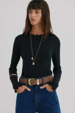 Hoss Intropia T-Shirts-Nidia. Top com detalhe de ondas Cinzento