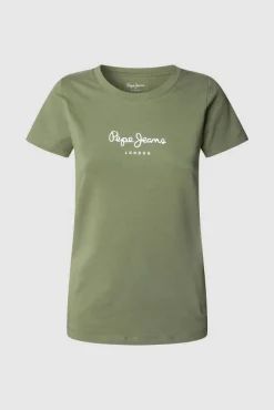 Pepe Jeans T-Shirts-Nova T-shirt da Virgínia Caqui escuro