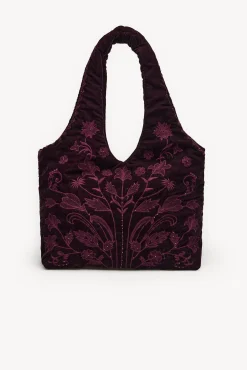 Hoss Intropia Malas-Nuria. Bolsa hobo de veludo bordado Granada