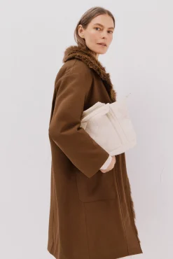 Cortefiel Malas-Nylon acolchoado porque Ecru