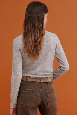 Hoss Intropia T-Shirts-Olha. T-shirt de gola alta. Castanho