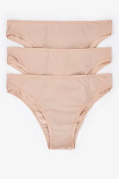 Women'secret Roupa Interior-Pack 3 cuecas brasileiras microfibra cru