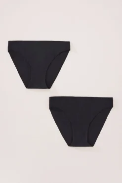 Women'secret Roupa Interior-Pack 2 cuequinhas clássicas algodão preto