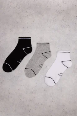 Dash and Stars Meias-Pack 3 meias curtas técnicas preto