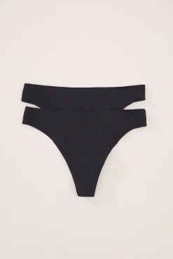 Women'secret Roupa Interior-Pack 2 tangas preto