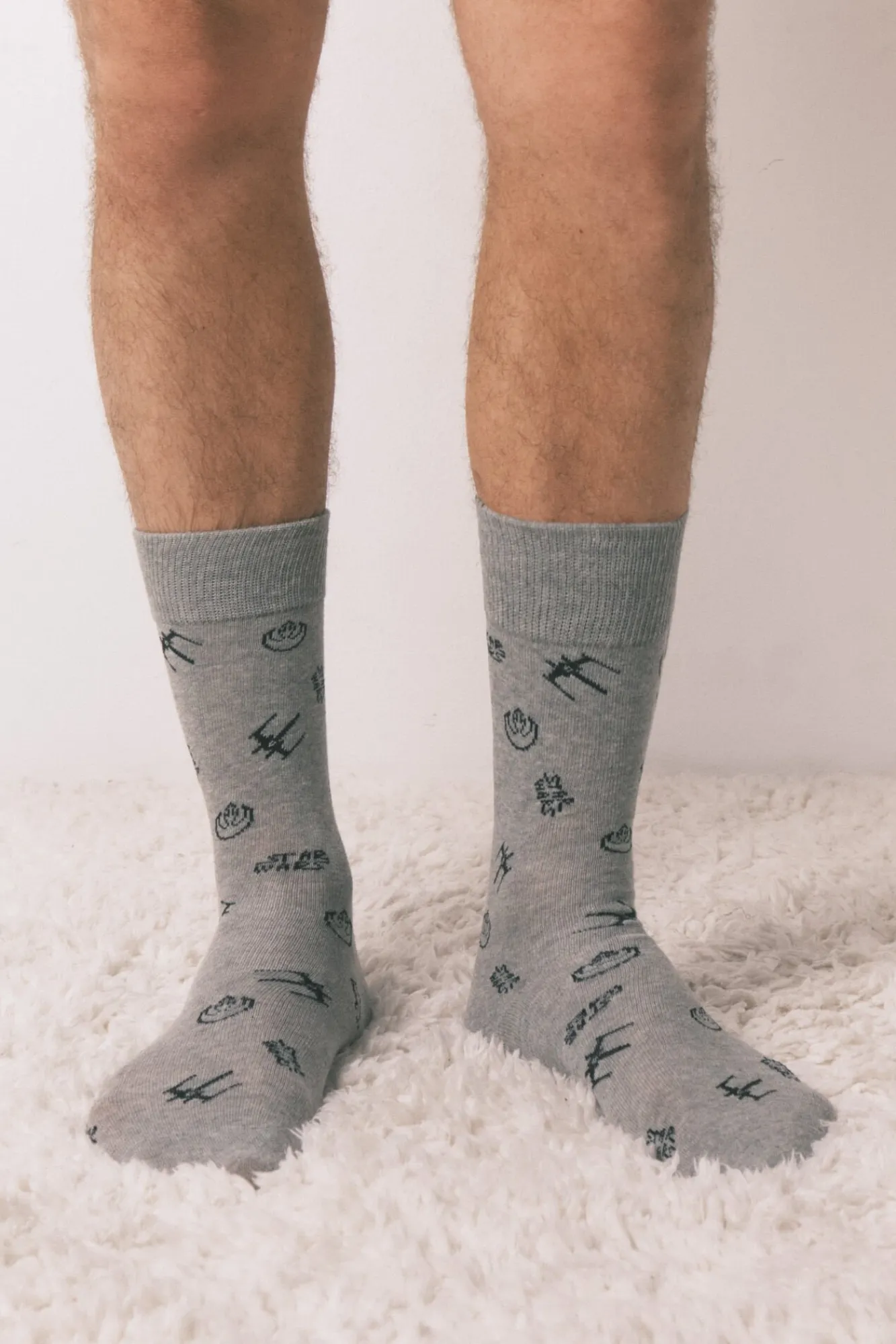 Women'secret Meias-Pack com 3 meias longas de algodão Star Wars cinzento