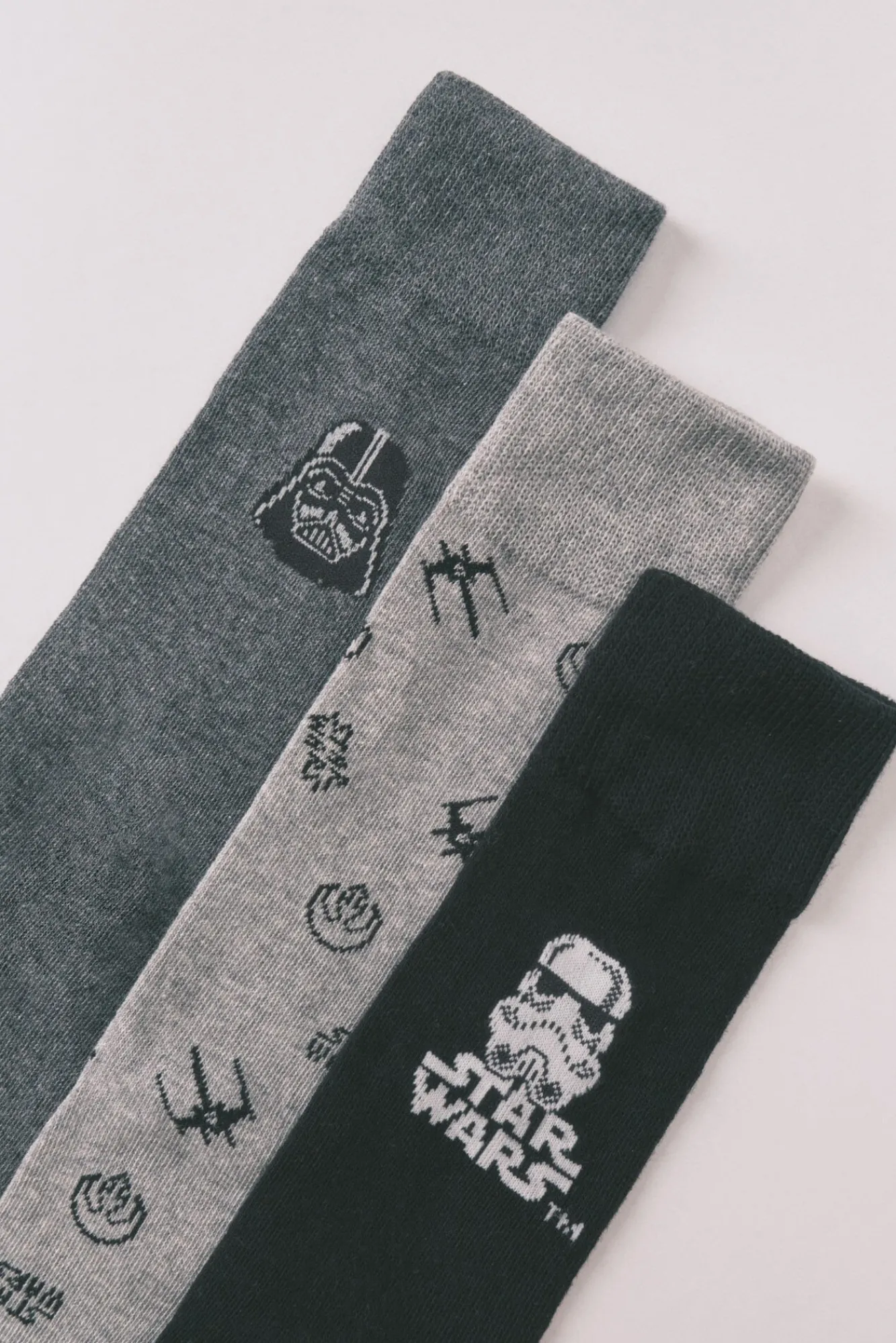Women'secret Meias-Pack com 3 meias longas de algodão Star Wars cinzento