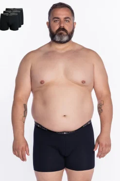 Punto Blanco Roupa Interior-Pack de 3 boxers de algodão preto