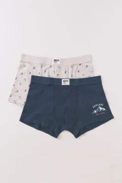 Women'secret Roupa Interior-Pack de 2 boxers de cuecas para esqui azul