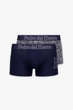 Pedro del Hierro Roupa Interior-Pack de 2 boxers em malha Azul
