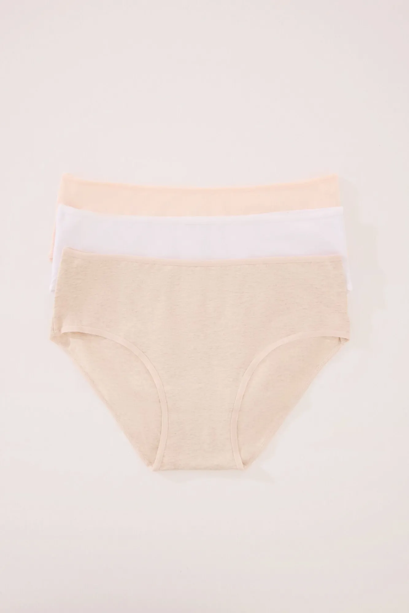 Women'secret Roupa Interior-Pack de 3 cuecas culotte de algodão orgânico branco