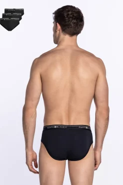 Punto Blanco Roupa Interior-Pack de 3 cuecas de algodão preto