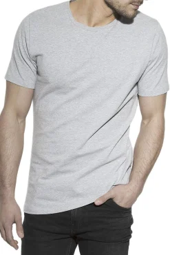 Bread & Boxers T-Shirts-Pack de 2 gola caixa redonda em algodão orgânico melange cinzento