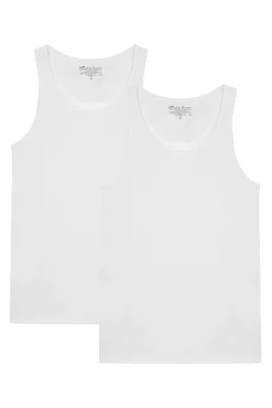 Bread & Boxers T-Shirts-Pack de 2 mangas brancas de algodão orgânico branco