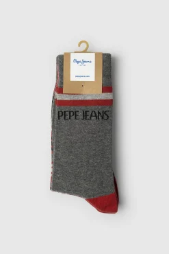 Pepe Jeans Meias-Pack de 3 meias geométricas cinzento