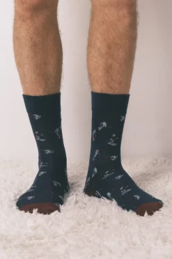 Women'secret Meias-Pack de 3 meias longas de esqui de algodão azul