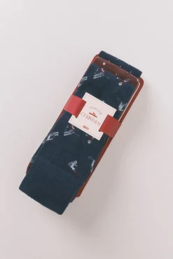 Women'secret Meias-Pack de 3 meias longas de esqui de algodão azul