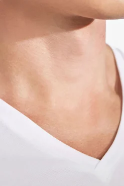 Bread & Boxers T-Shirts-Pack de 2 t-shirts elásticas brancas com gola em bico branco