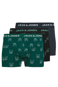 Jack & Jones Roupa Interior-Pacote 3 Boxer azul