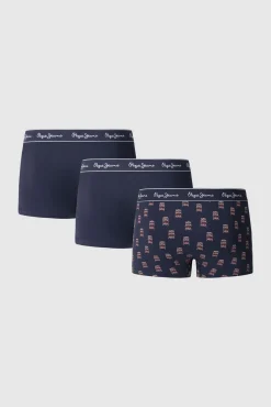 Pepe Jeans Roupa Interior-Pacote com 3 boxer com cós e logo azul