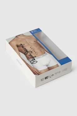 Pepe Jeans Roupa Interior-Pacote com 3 boxer de corte reto azul