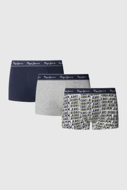 Pepe Jeans Roupa Interior-Pacote com 3 boxer liso e estampado verde