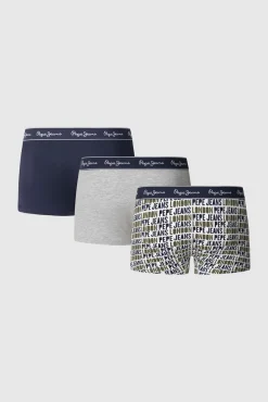 Pepe Jeans Roupa Interior-Pacote com 3 boxer liso e estampado verde
