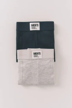 Women'secret Roupa Interior-Pacote com 2 boxers azuis lisos azul