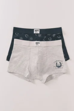 Women'secret Roupa Interior-Pacote com 2 boxers azuis country azul