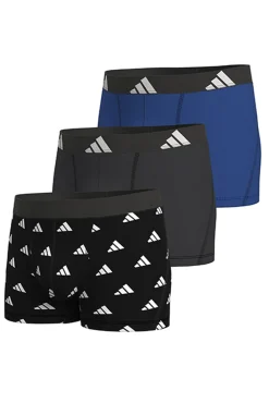 Adidas Roupa Interior|Desporto-Pacote com 3 boxers de algodão Active Flex azul