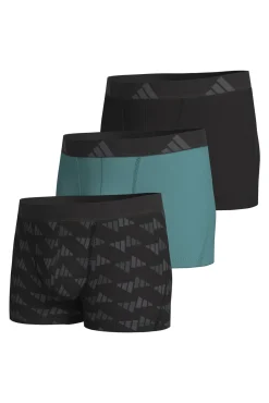Adidas Roupa Interior-Pacote com 3 boxers de algodão Active Flex cinzento