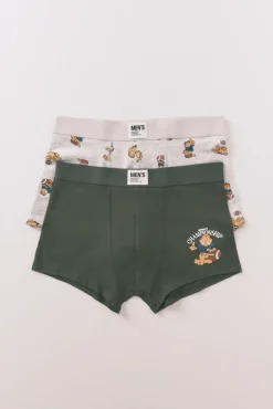 Women'secret Roupa Interior-Pacote com 2 boxers de cuecas Garfield bege