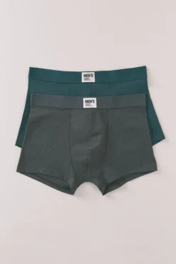 Women'secret Roupa Interior-Pacote com 2 boxers s lisos verde