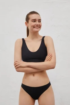 Dash and Stars Roupa Interior-Pacote com 2 calcinhas brasileiras pretas cortadas a laser preto